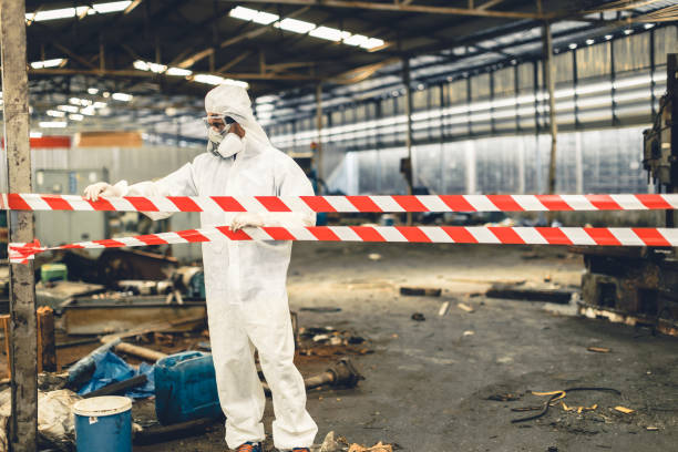 Professional Sewage Cleanup technician working in Decatur, IN